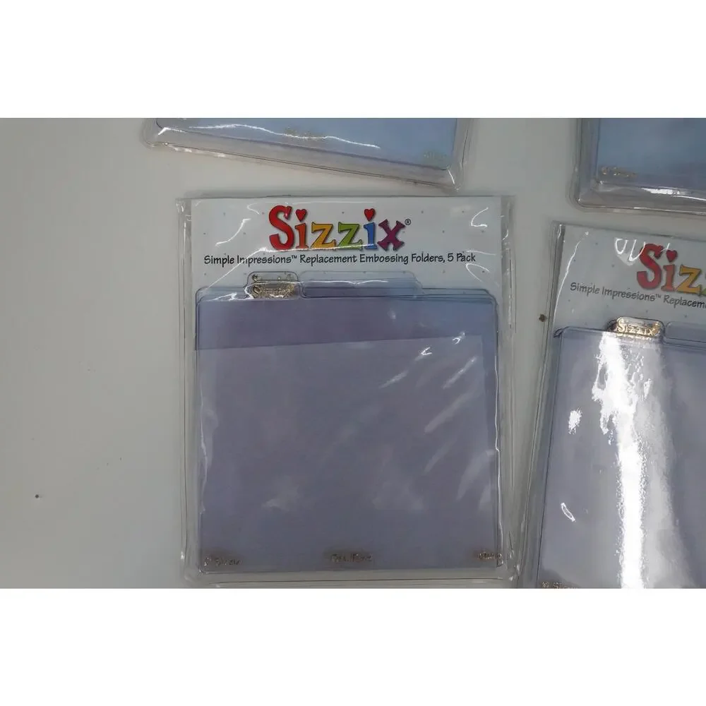 Lot of 4 SIzzix Simple Impressions Replacement Embossing Floders, 5 Pack
